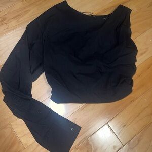 Zara one sleeve black top